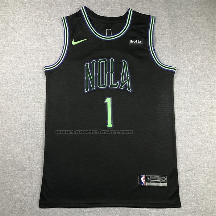 Maglia New Orleans Pelicans Zion Williamson #1 Citta 2023-24 Nero